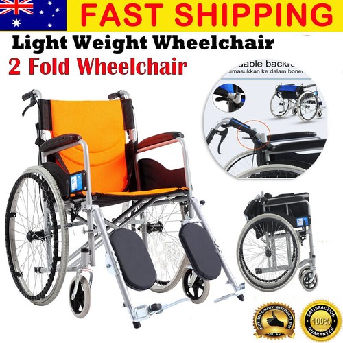 ⭐24'' Foldable Lightweight Wheelchair Footrest Backrest Transport ⭐