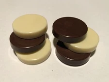 Lot of 6 Vintage Replacement Parts Pieces Backgammon Brown & Cream 1” Dia.
