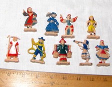 Commonwealth early 1950s women of the world x 9 hard plastic toy figures