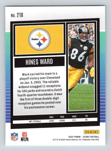 Puntuación 2022 - #218 Hines Ward - Imagen 2 de 2