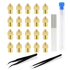 Mk8 3d Printer Extruder Nozzles Kit20pcs Mk8 Extruder Brass Nozzles Print Heads+