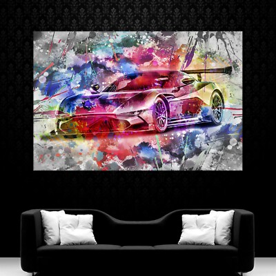 LEINWAND BILD ER XXL ASTON MARTIN VULCAN KUNSTDRUCK BUNT ABSTRAKT WAND POSTER