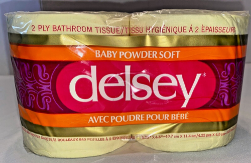 Vtg DELSEY YELLOW TOILET PAPER 2 Roll Pkg MOVIE Household PROP Sealed 4 Availabl