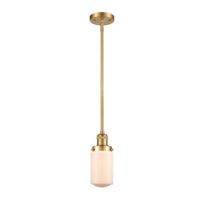 Innovations 311 Dover 1 Light Stem Mini Pendant, S Gold/M White - 201S-SG-G311