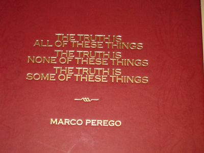 Marco Perego The Truth Is All Of These Things Tar Siz Hardcover Book 2009 TOY