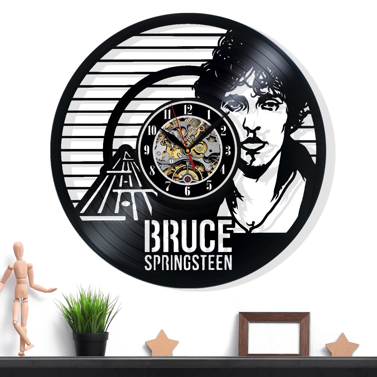 Bruce Springsteen Vinyl Wall Clock Retro Decor Home Accent Perfect Gift