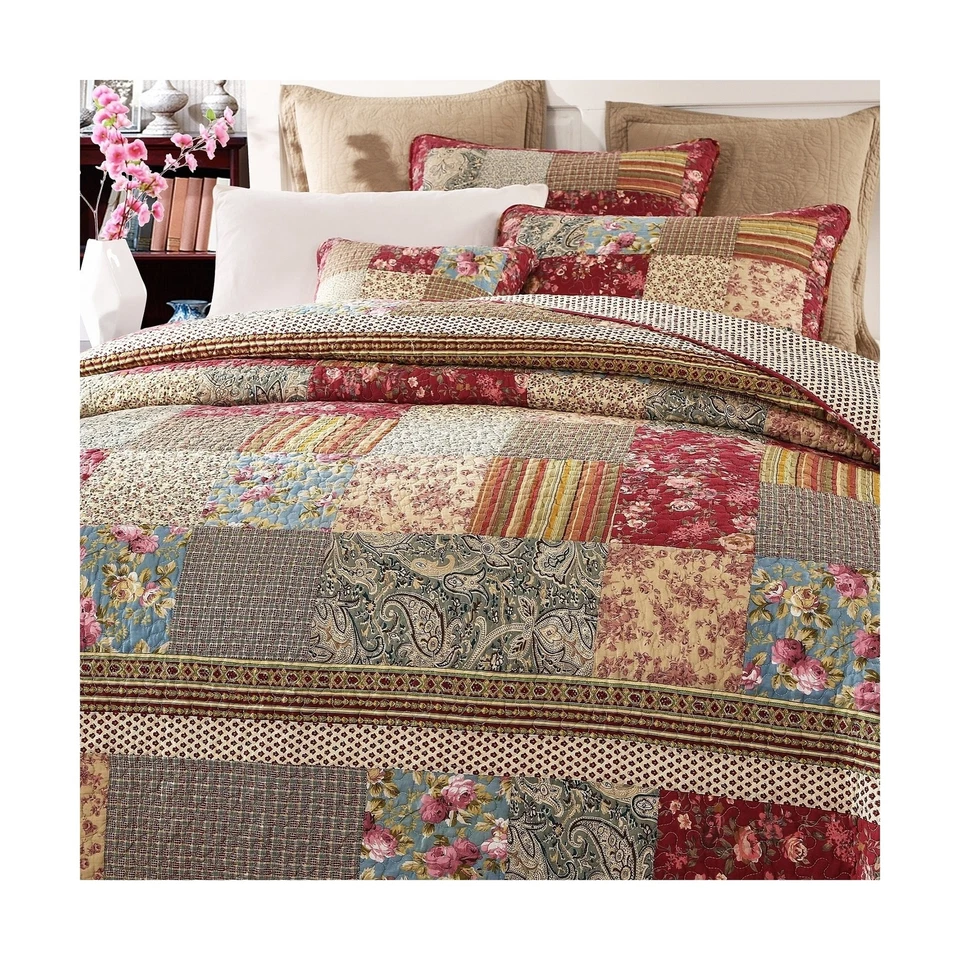 Tache Cotton Patchwork Country Farm Cottage Vintage Antique Ditsy Floral Pais... - Image 3 of 4