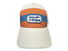 PGA Jr League Golf Hat Youth Kids White Performance Cap Adjustable