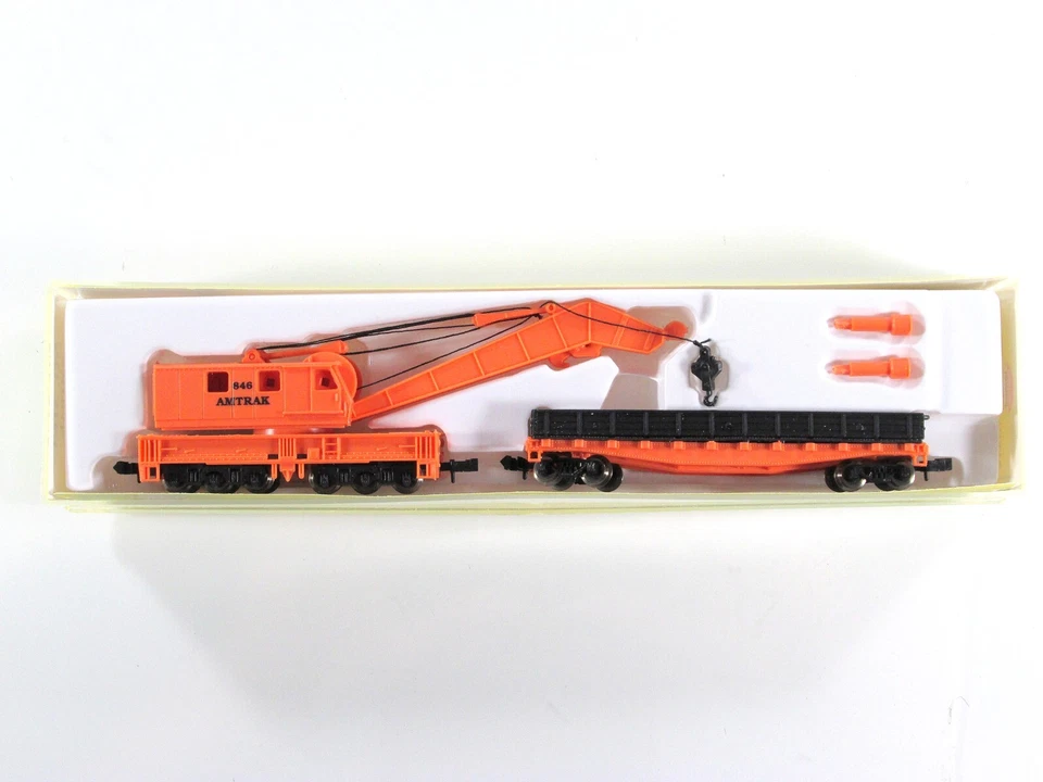 N Scale AMTRAK **MOW** Boom Crane #846, Flat Car Tender - Model Power 3163 *NEW* - Image 4 of 4