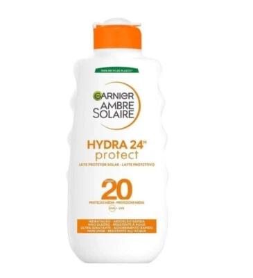 Sonnenschutz Milch Garnier Ambre Solaire Hydra 24h Sonnencreme LSF20 200ml
