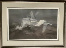 Manfred Schatz  "Over the Breakers"  Lithograph -- Framed with Glass