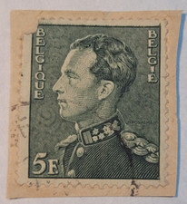 Belgium Postage ~ King Leopold III ~ 5FR Green Stamp ~ Posted ~ c.1930 s ~ N99