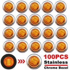 Led Side Marker Light Amber 34 Led Lights For Trucks Trailer Round 100pcs