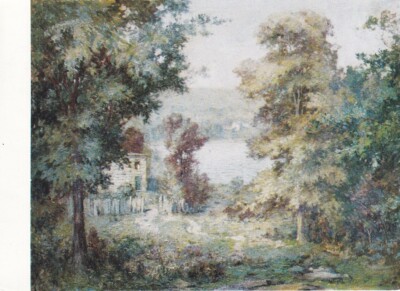 Alte Kunstpostkarte - Frederick James Boston - ''Haus am See''