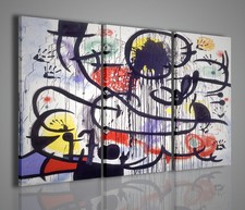 QUADRI MODERNI JOAN MIRO' IV QUADRO MODERNO 100x70cm ARREDAMENTO MODERNO