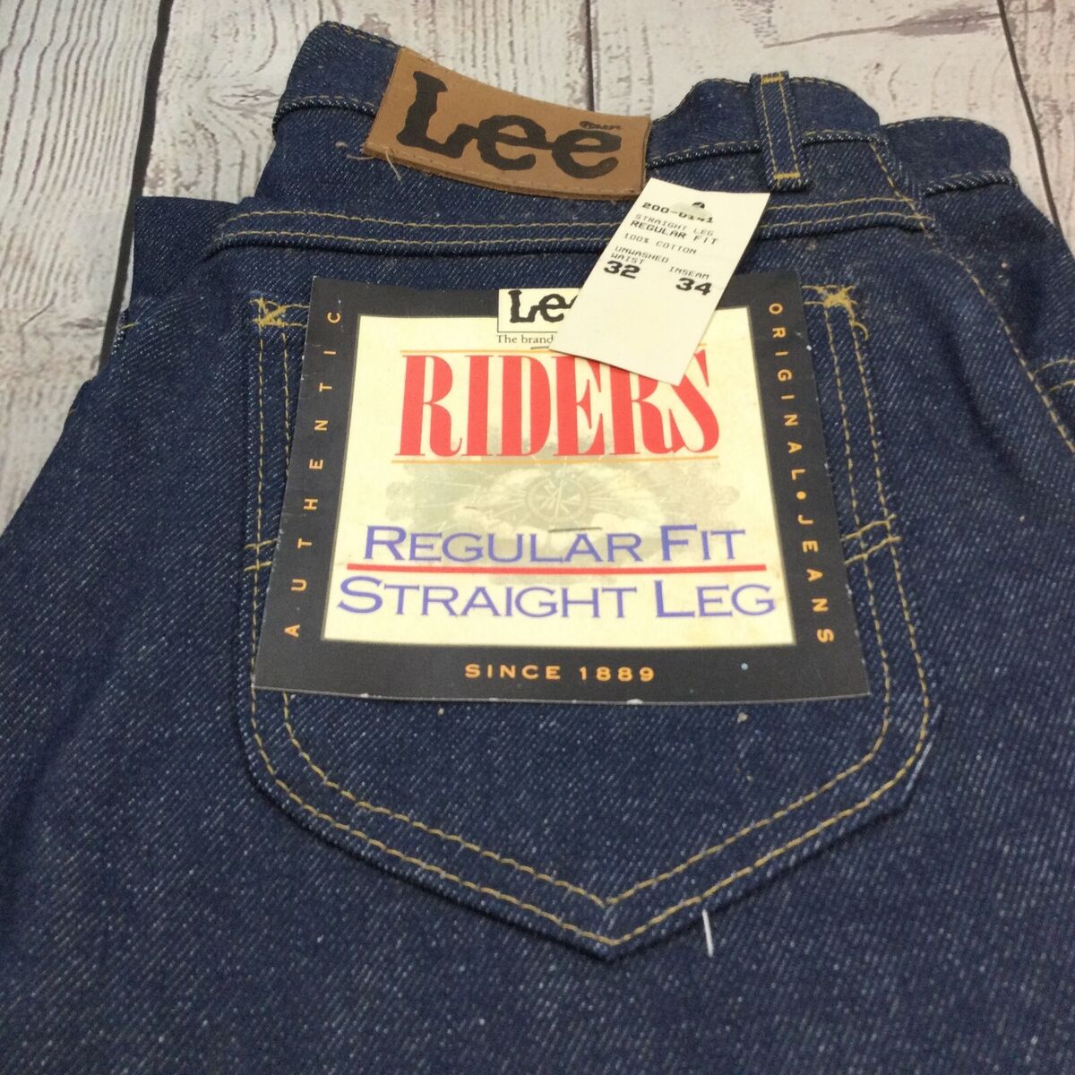 Vintage Lee Riders 80s Leather Tag Blue Jeans Size 32 X 34 Vintage Lee Riders 80s Leather Tag Blue Jeans Size 32 X 34