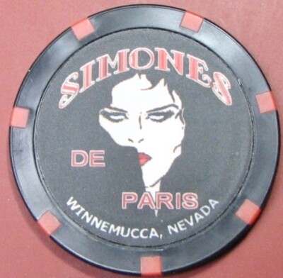 Simone's De Paris. Brothel Casino Chip. Winnemucca, NV. BR01.