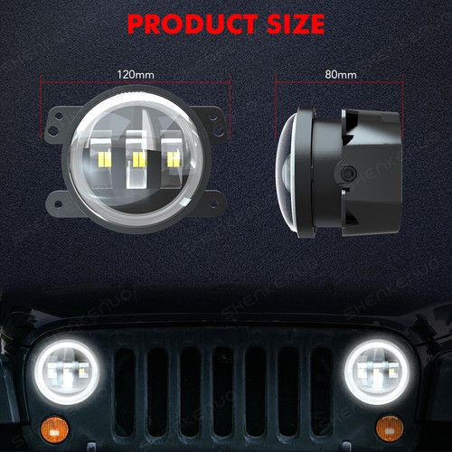 Luz antiniebla LED redonda de 4" ojo de ángel DRL lámpara giratoria para Chrysler PT Cruiser 2006-2010 - Imagen 4 de 16