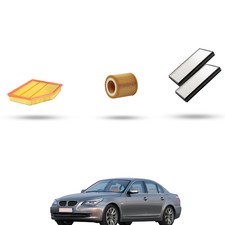 HOFFCAR Kit tagliando - 3 filtri per Bmw serie 5 (E60,E61) 520i 125kw dal 2003 a