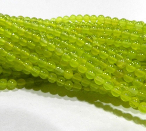 Natural Green Peridot Gemstone Beads - Round, 6mm 8mm 10mm 12mm, 15" Strand