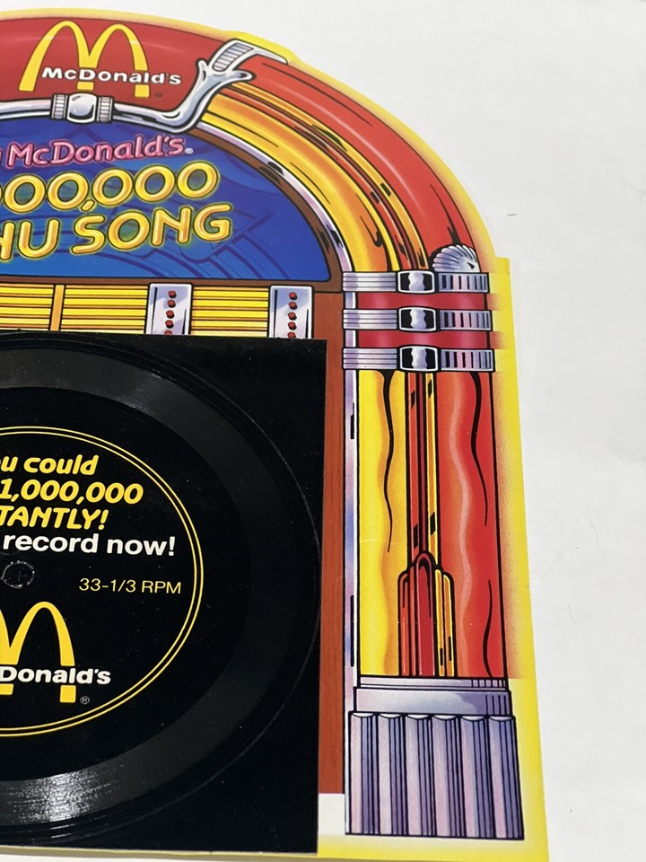 McDonald's 1989 1,000.000 Menu Song Promo Advertisement Record Rare