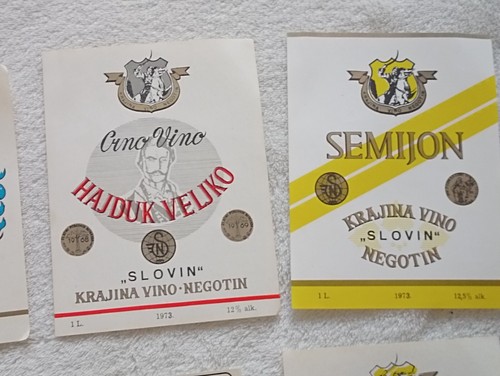 WEINWEIN 70er JUGOSLAWIEN KRAJIN RAKIJA HAJDUK VELJKO BRANDY LOT ETIKETT FLASCHE - Bild 6 von 13