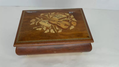 VTG Romance Reuge Swiss Movement Italian Inlaid Music Box Canon In