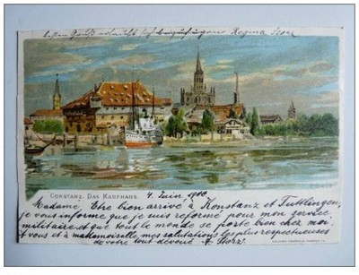 Old postcard Germany illustrated C.Biese Constanz Das Kaufhaus (1166)