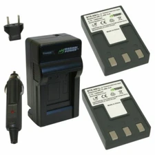 Wasabi Power Battery (2-Pack) and Charger for Canon NB-1L, NB-1LH