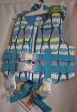 Speedo Kids Swimming Life Jacket Vest PFD USCG Approved 30-50lbs Blue/Green/Yell