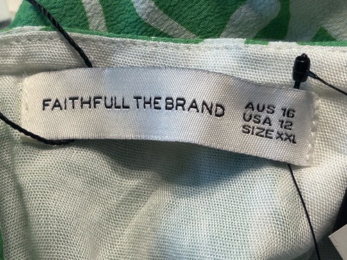 Faithfull The Brand Size 12 Green Floral Adjustable Halter Neck Midi Lined Dress - 第 10/12 張圖片