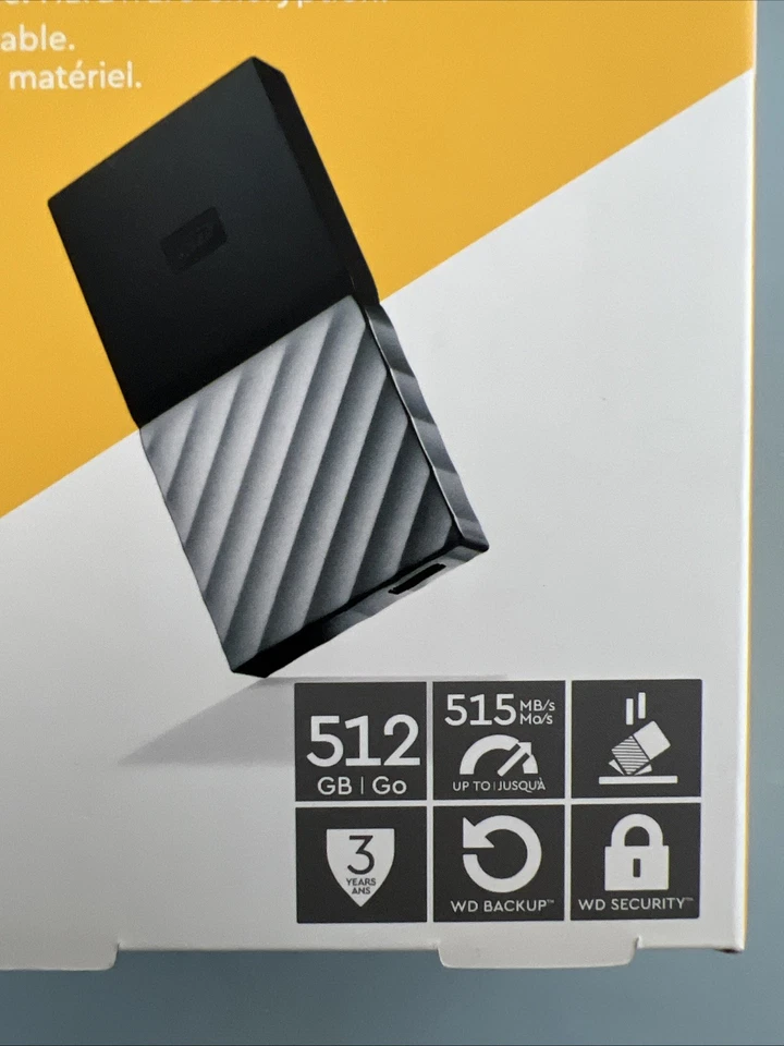 WD 512GB My Passport SSD Portable Storage - USB 3.1 (Black-Gray) New Open Box - Image 2 of 4