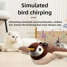 Electric Chirping Flapping Wings Bird Toy Pet Interactive Cat Toys Rechargeable