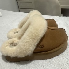 UGG Scuffette II Women s Brown Suede Sheepskin Lined Slip-On Slippers 7