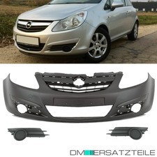 Stoßstange vorne grundiert + Gitter SET Blende NSW passt für Opel Corsa D 06-11