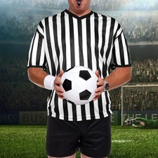 Mato & Hash Mens Crew Neck Ref Shirt Bar Referee Waitstaff T-Shirt Ref Costume