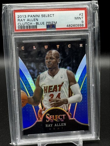 2013-14 Panini Select Clutch Prizms Blue Ray Allen 49/49 PSA 9 Miami Heat #2