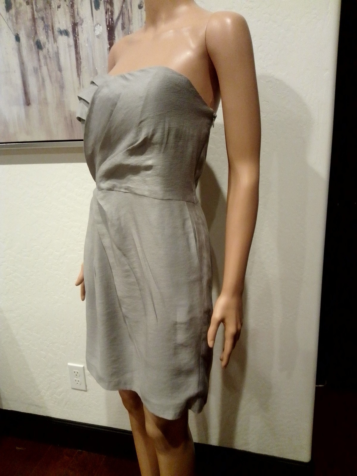 BCBG Generation Light Gray Strapless Pleated Deta… - image 3