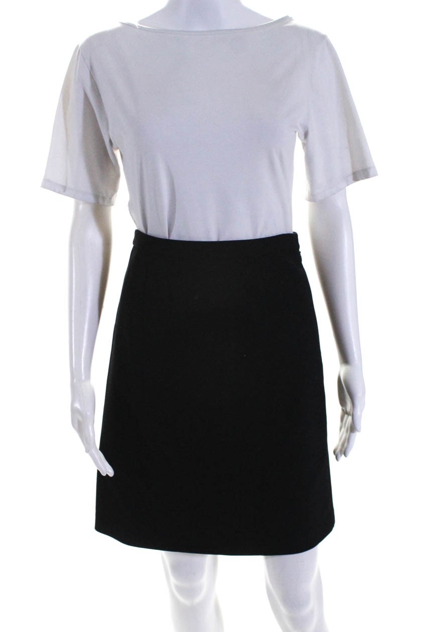 Diane Von Furstenberg Black Pleated Eliza Mini Skirt Womens Size 4