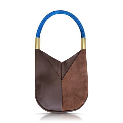 WILDWOOD OYSTER CO Brown Leather Bag Seaside Harborside Blue Dock Rope
