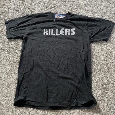 Vtg Y2K The Killers Hot Fuss Tee Shirt Mens Large Black 2004 Concert Tour Dots