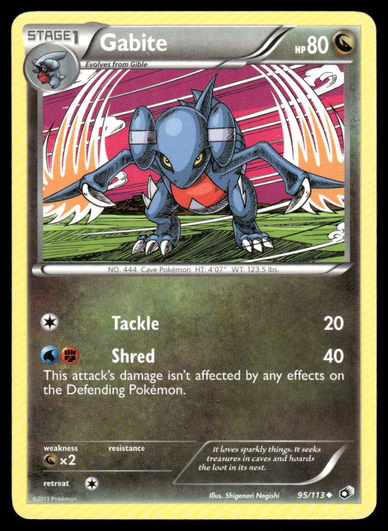 Gabite 95/113 Uncommon Legendary Treasures Pokemon Lightly Played