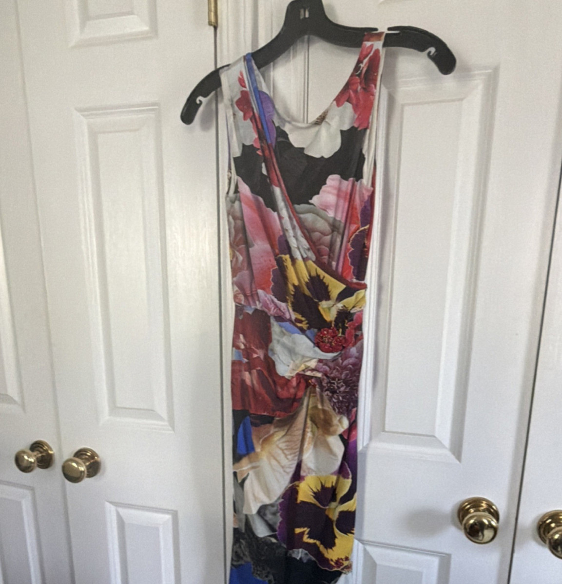 roberto cavalli silk dress Draped printed silk satin maxi dress in multicoloured - Roberto Cavalli
