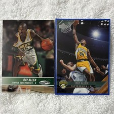 Ray Allen Seattle Supersonics NBA Card Lot 2 Cards Base Set SkyBox Hoops
