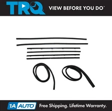 TRQ Window Sweep & Run Channel Weatherstrip Seal Set Black for Chevrolet GMC