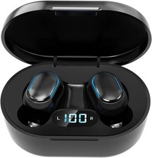 Wireless Headphones, True Wireless Earbuds with Led Display Charging Case, HD Hi