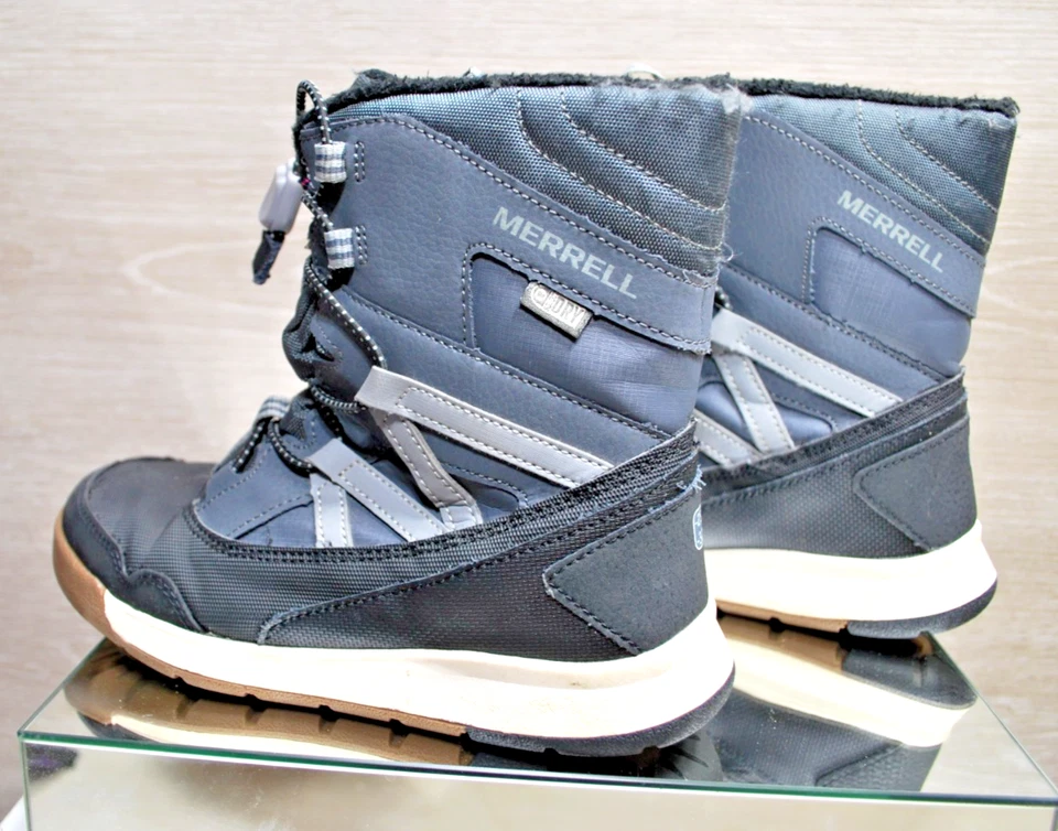 Merrell Snow Crush Impermeable Aislado Gris, Negro Botas de Nieve M25 Juvenil Talla 2M Foto 2 de 4