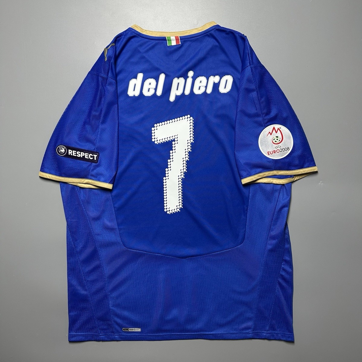 ITALY PUMA 2008 EURO FOOTBALL SOCCR HOME JERSEY #7 DEL PIERO SIZE