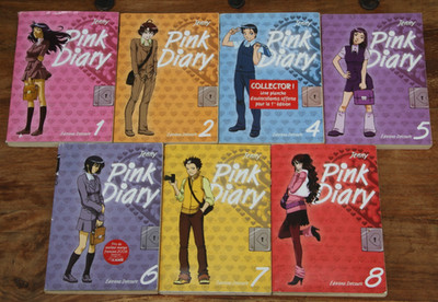 PINK DIARY - Set mit 7 BÄNDEN (1,2,4,5,6,7) - JENNY - DELCOURT - Von 2006 bis 2008 BE