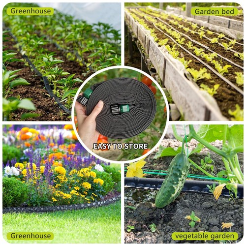 Flat Soaker Hose 15 ft for Garden Beds 2 Pack, Short Soaker Hoses 30 ft for W... - 第 5/6 張圖片